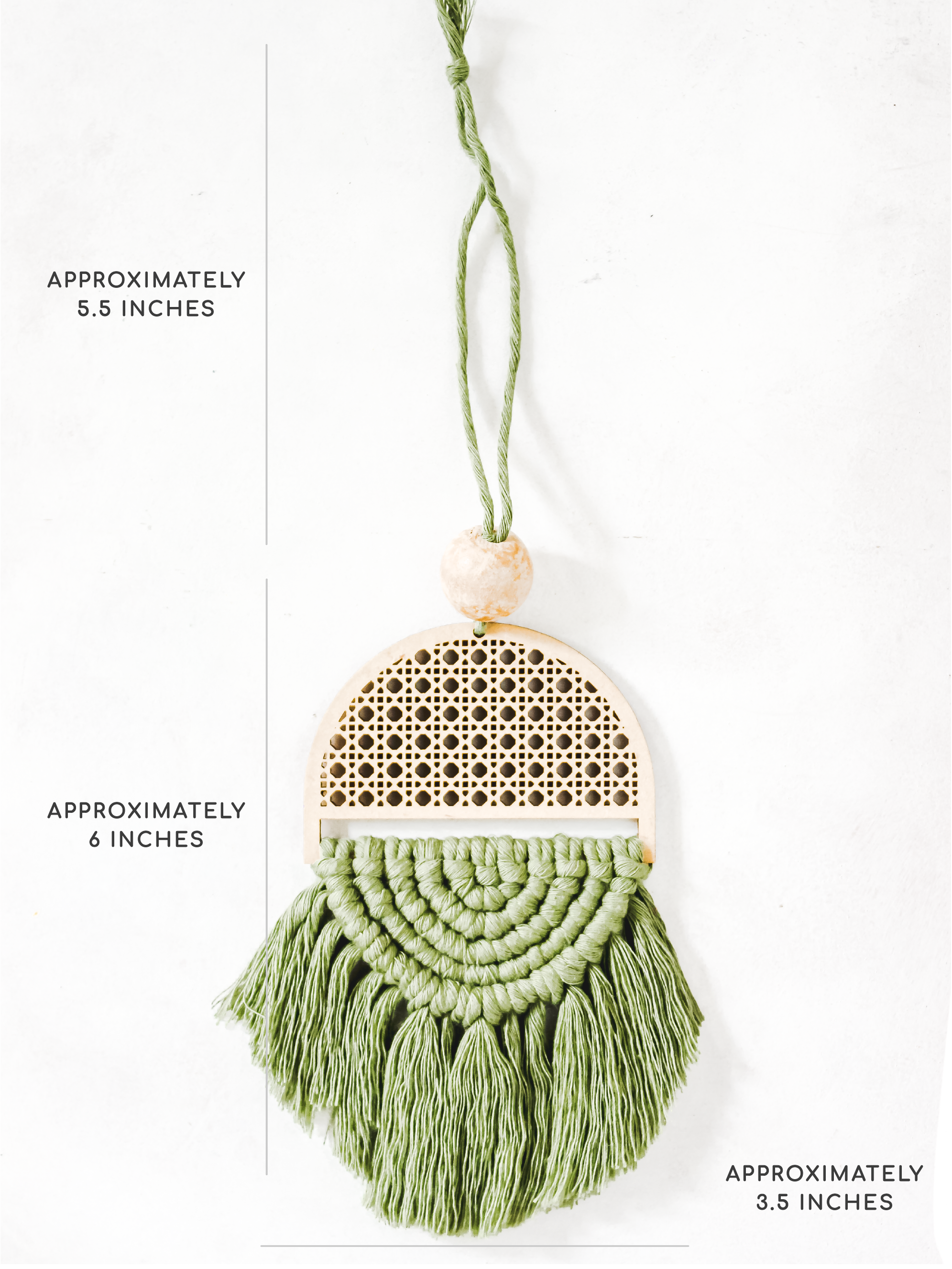 Rattan Half-Moon Macrame Charm
