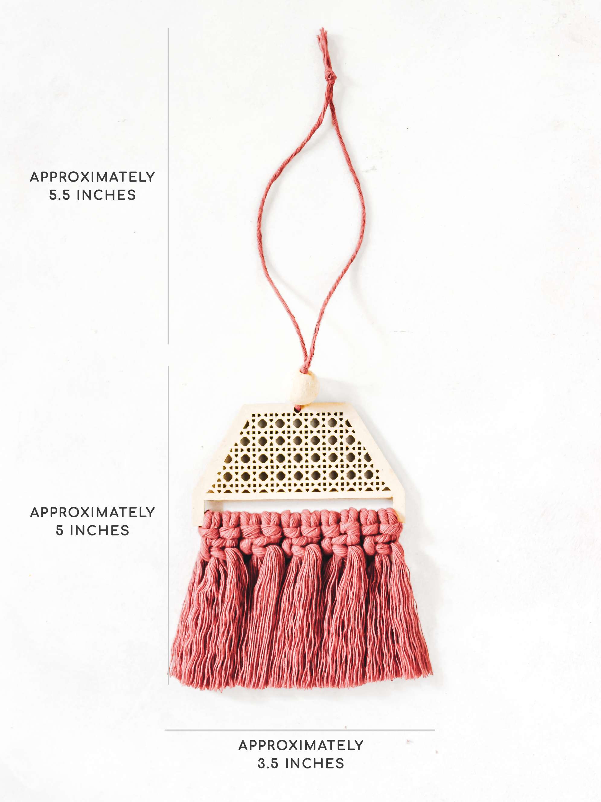 Rattan Quadrilateral Macrame Charm