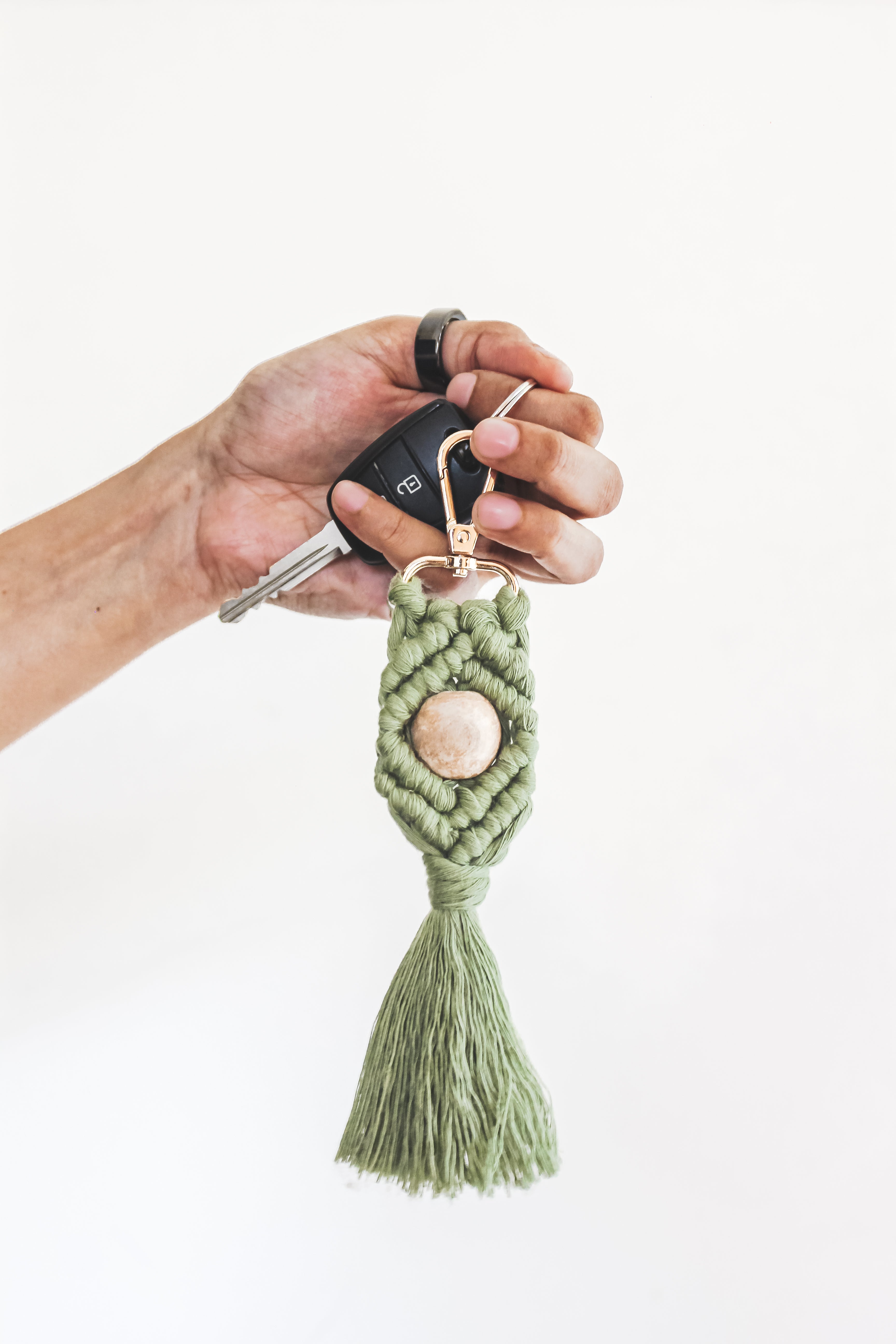 Wooden Diamond Keychain