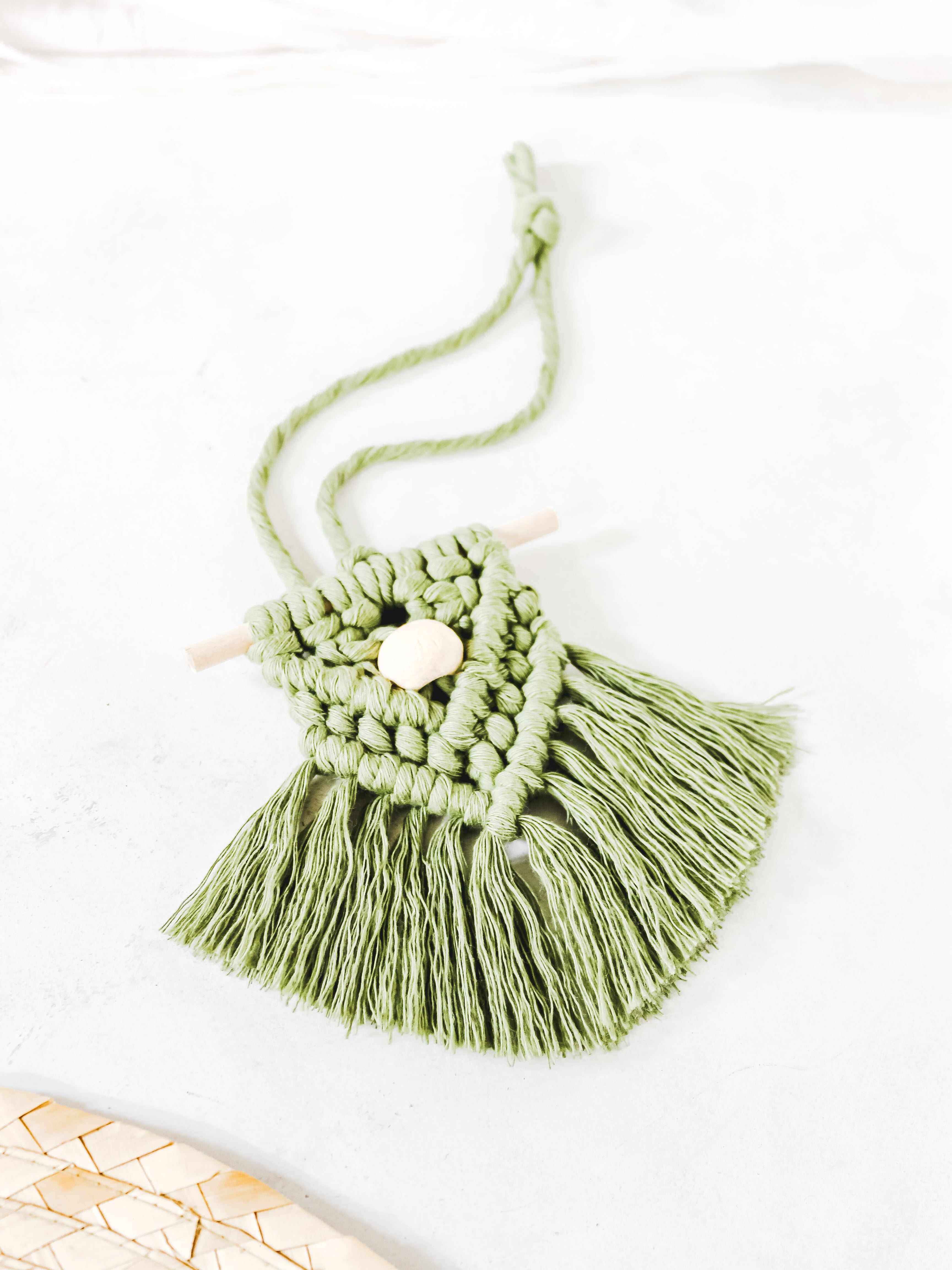 Inverted Triangle Macrame Charm