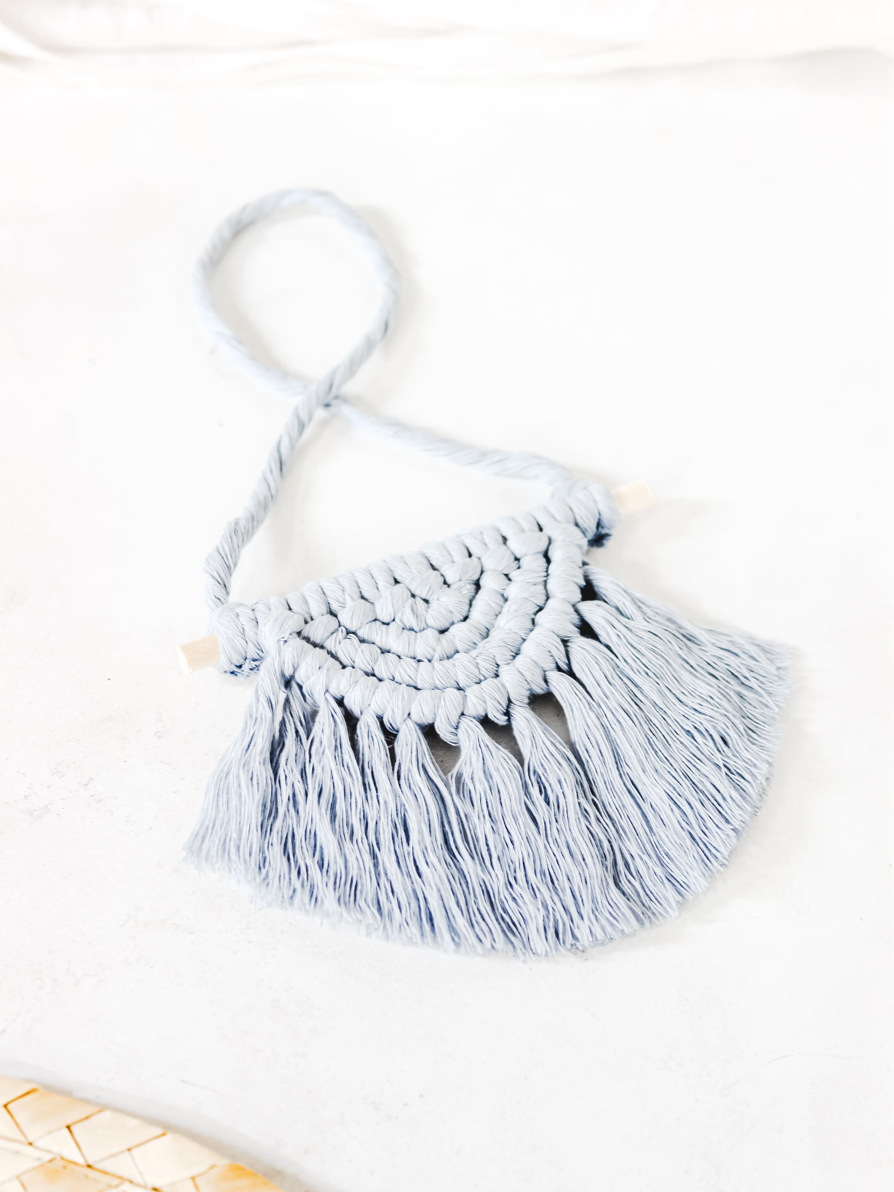 Half Moon Macrame Charm