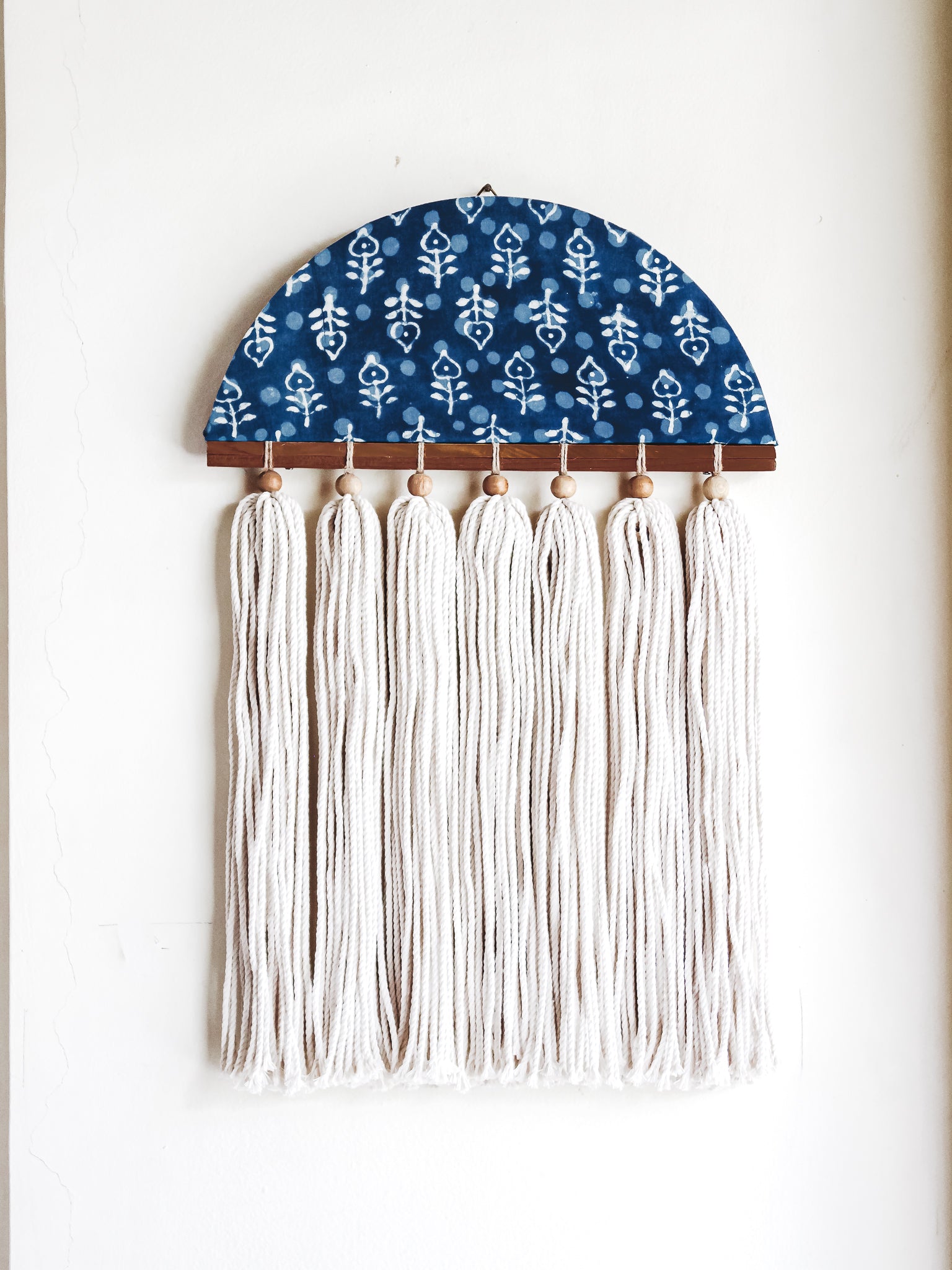 Boho Fabric Tassel Wall Hanging
