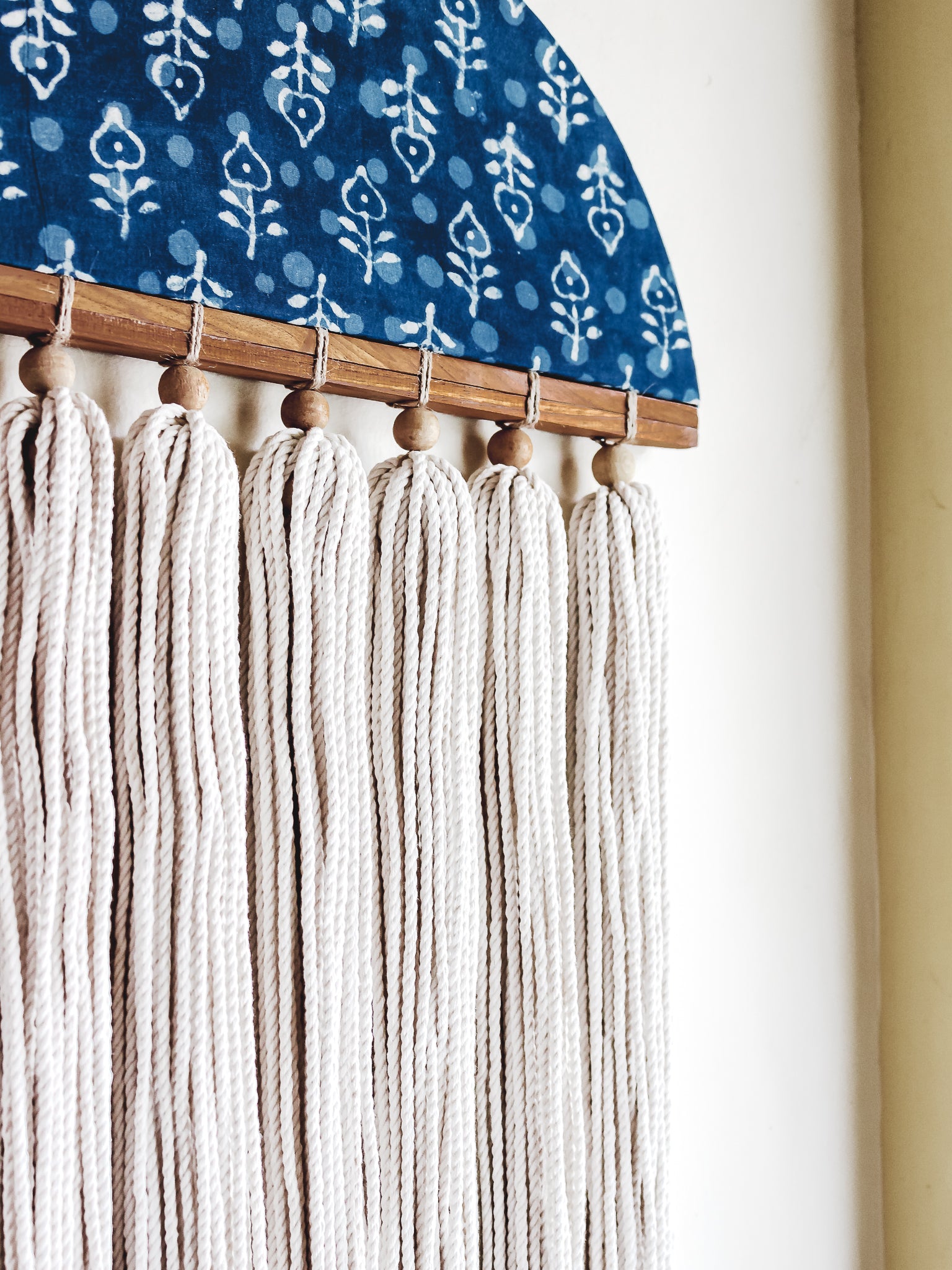 Boho Fabric Tassel Wall Hanging