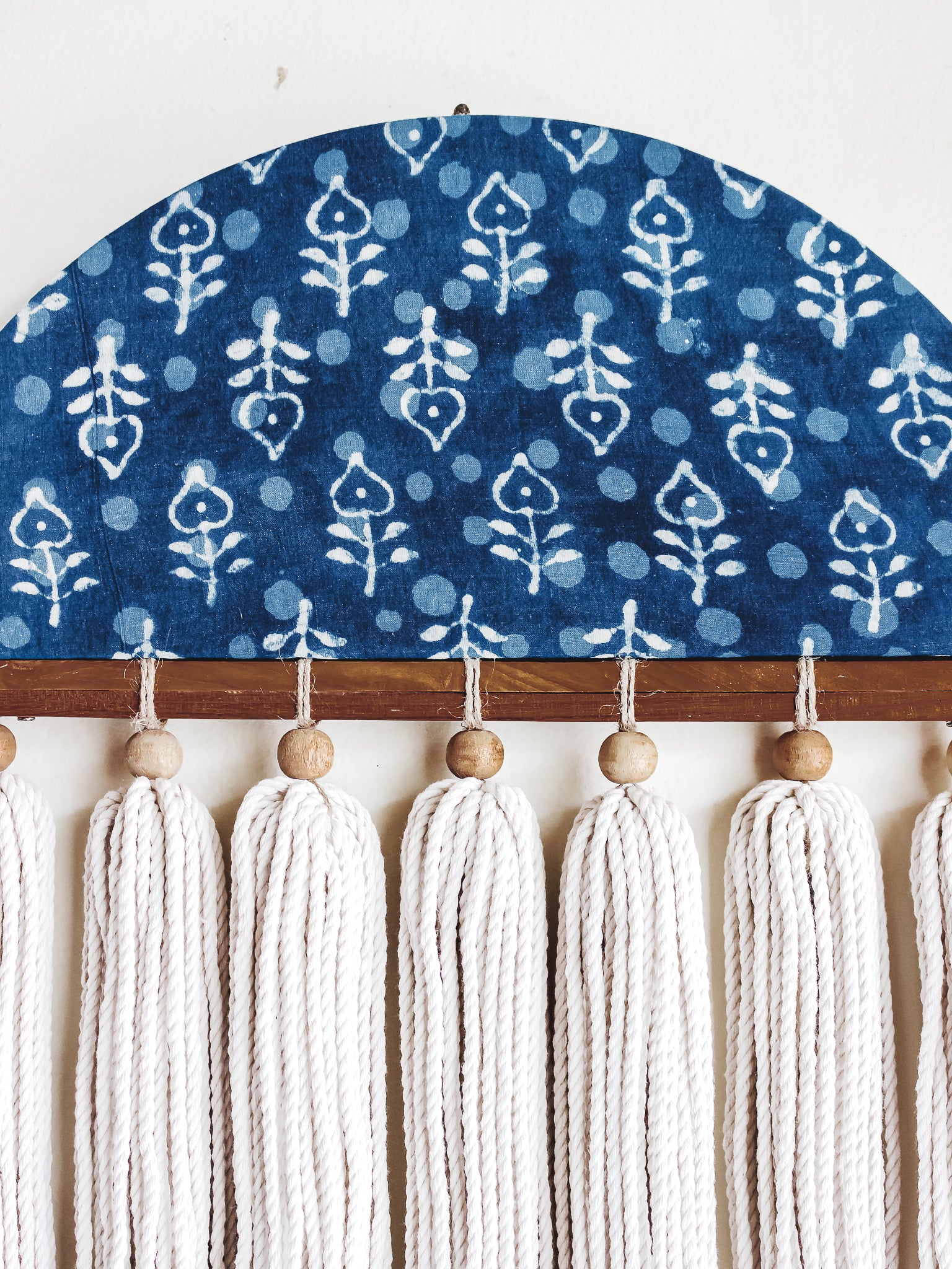 Boho Fabric Tassel Wall Hanging