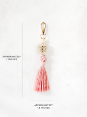 Rattan Tassel Hexagon Keychain