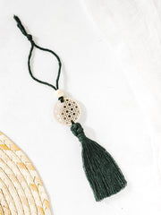 Rattan Tassel Circle Charm