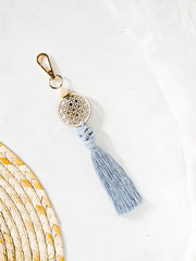 Rattan Tassel Circle Keychain