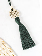 Rattan Tassel Circle Charm