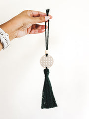 Rattan Tassel Circle Charm