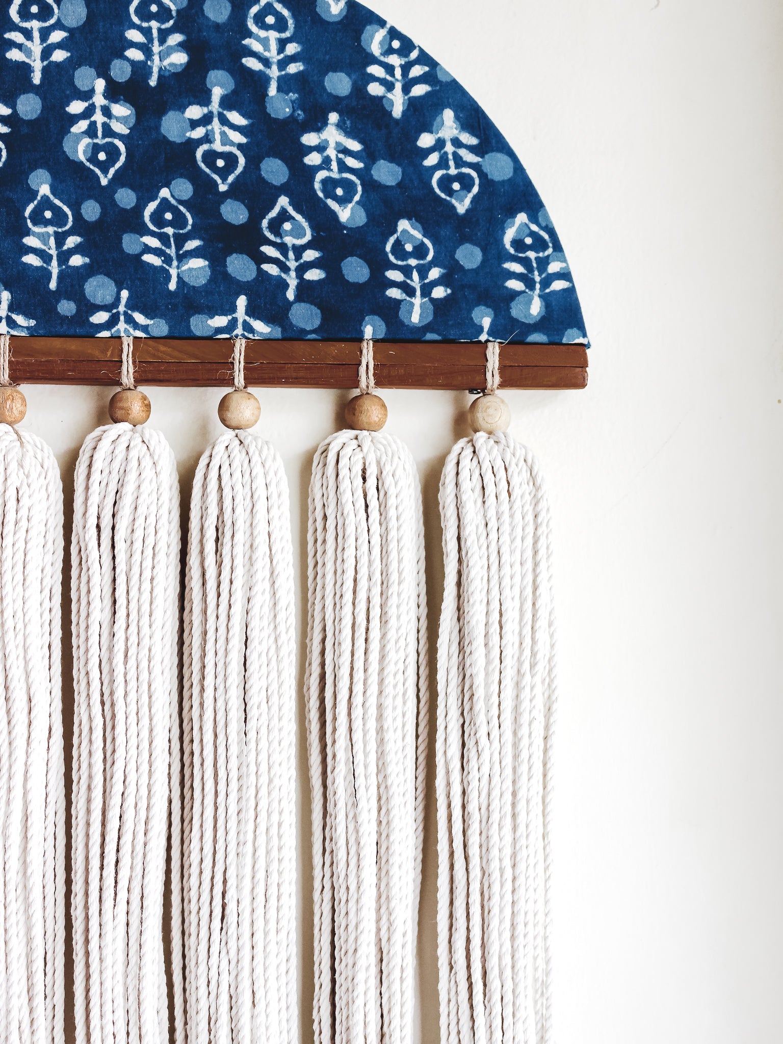 Boho Fabric Tassel Wall Hanging