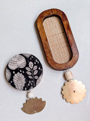 Wooden Fabric Brass Hanging